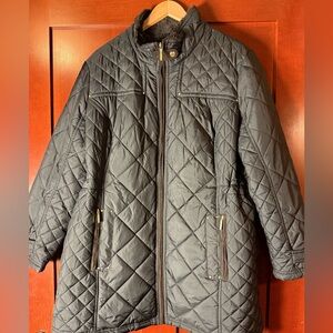 Weatherproof Women’s Black Quilted Parka With Faux Fur Size 3X